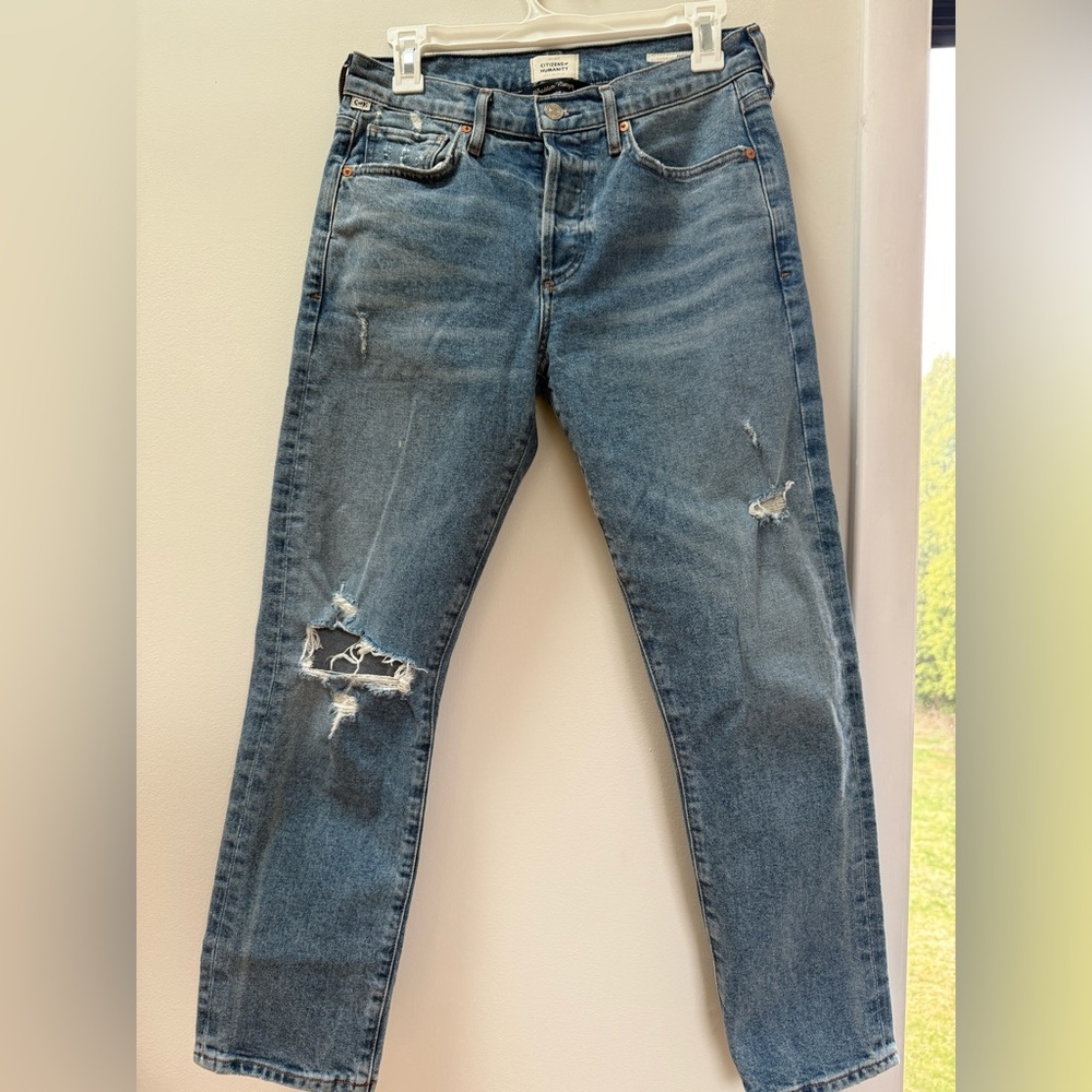Citizens of Humanity Emerson Slim Boyfriend Distressed Denim Jean Size 25 EUC - Picture 3 of 6